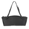 Jil Sander Bordeaux Leather Shoulder Bag In Black