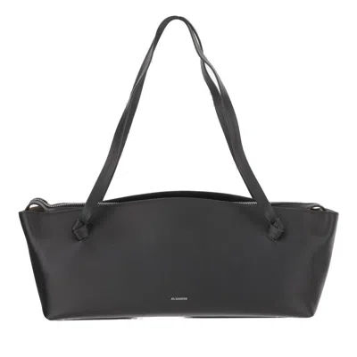 JIL SANDER BORDEAUX LEATHER SHOULDER BAG