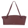 Jil Sander Bordeaux Leather Shoulder Bag In Burgundy