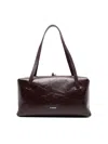 Jil Sander Maroon Goji Small Shoulder Bag In Burgundy