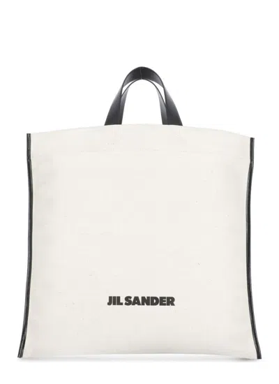 Jil Sander Border Book Bag In White