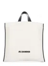 Jil Sander Border Book Tote Square Shopping Bag In Ivory