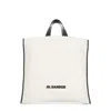 Jil Sander Border Book Tote Square Shopping Bag In White
