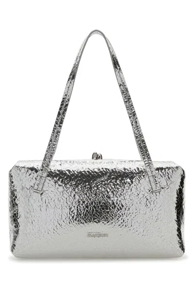 Jil Sander Silver Nappa Leather Goji Pillow Shoulder Bag