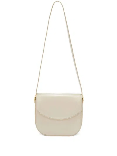 Jil Sander Coin Medium Leather Crossbody Bag In Beige