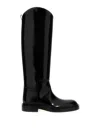 Jil Sander Asymmetric Leather Boots In Black