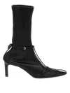 Jil Sander Stivaletto Trunk Nylon T-strap Booties In Black