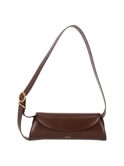 Jil Sander Bovine Leather Handbag For Women In Brown