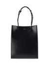 Jil Sander Rectangular Shoulder Bag Smooth Finish Braided Handles In Black