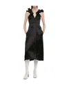 Jil Sander Black Satin Dress In Black
