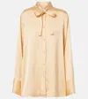 Jil Sander Bow-detail Satin Blouse In Beige