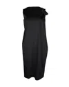Jil Sander Bow-detailed Sleeveless Dress In Black Cotton In Black