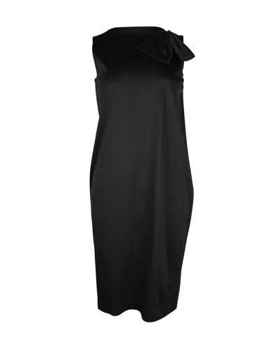 Jil Sander Bow-detailed Sleeveless Dress In Black Cotton