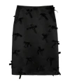 Jil Sander Satin Skirt With Embroidered Bows In Black