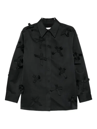 Jil Sander Bow-embellished Shirt In Black