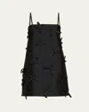 Jil Sander A-line Mini Dress Featuring Spaghetti Straps In Black