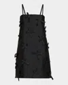 Jil Sander A-line Mini Dress Featuring Spaghetti Straps In Black