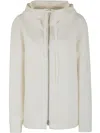 Jil Sander Boxy Fit Jacket With Hood And Drawstring In White
