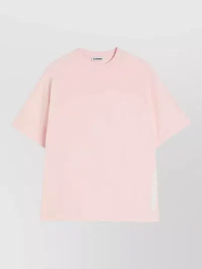 Jil Sander Boxy Fit Cotton Crew Neck T Shirt In Pink