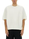 Jil Sander White Cotton T-shirt With Subtle Logo In Neutral