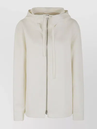 JIL SANDER BOXY FIT JACKET WITH HOOD AND DRAWSTRING