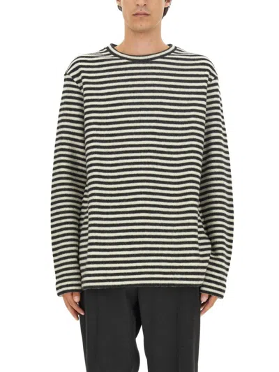 JIL SANDER BOXY FIT STRIPED WOOL SHIRT