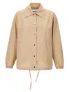 Jil Sander Boxy Light Cotton Jacket In Neutral
