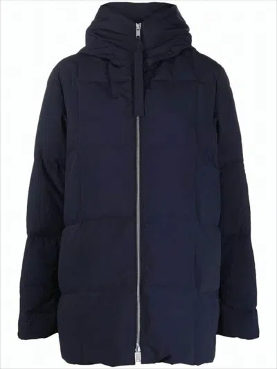 Jil Sander Boxy Oversized Quilted Padded Jacket With High Collar In Black