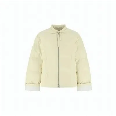 Jil Sander Boxy Silhouette Padded Jacket With High Collar In Neutral