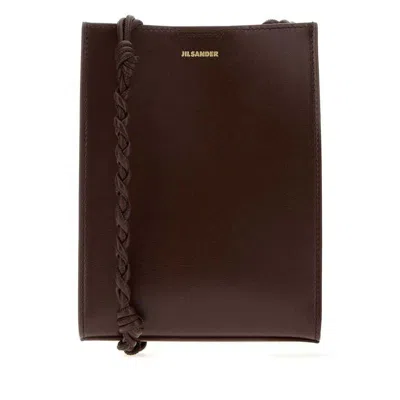 Jil Sander Braided Leather Shoulder Bag  Brown
