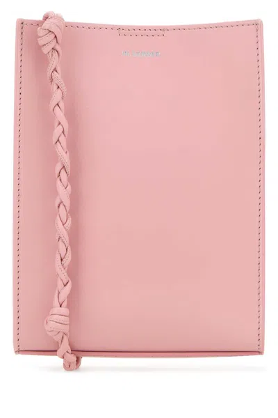 Jil Sander Braided Leather Strap Shoulder Bag In Pink