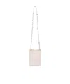 Jil Sander White Embossed Crocodile Effect Shoulder Bag In Pink