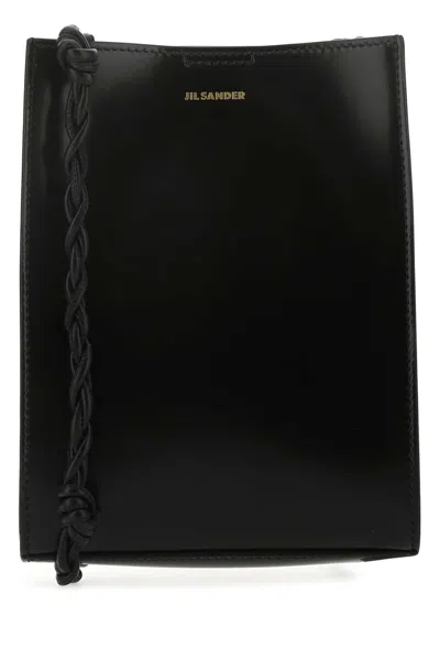 Jil Sander Braided-strap Calf Leather Clutch In Black