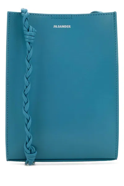 Jil Sander Braided-strap Leather Shoulder Bag In Blue