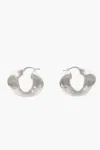 Jil Sander Brass Asymmetric Hoop Earrings In Silver