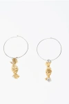 Jil Sander Brass Candy Hoop Earrings With Pendant