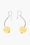 Jil Sander Brass Cherry Earrings With Pendant