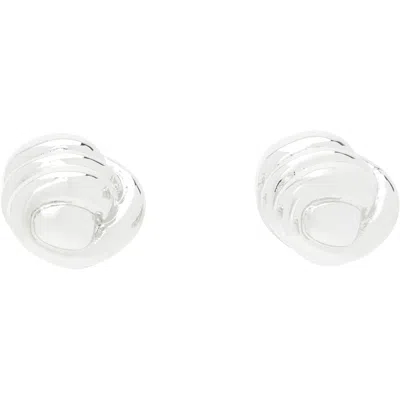 Jil Sander Brass Earrings In 042 Silver
