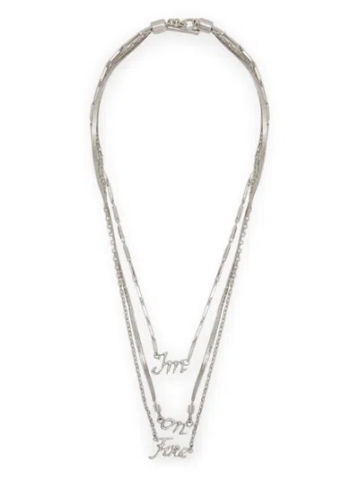 Jil Sander Brass Necklace In Silber