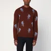 Jil Sander Brick-coloured Alpaca Sweater With Embroidery In Orange