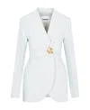 Jil Sander Brooch-detail Tailored Blazer In White