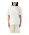 Jil Sander Cotton Crew Neck T-shirt With Tassel Detail In White