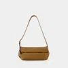 Jil Sander Rollup Small Square Belt Shoulder Bag In Brown
