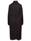 Jil Sander Brown Belted Coat With Classic Collar In Brown