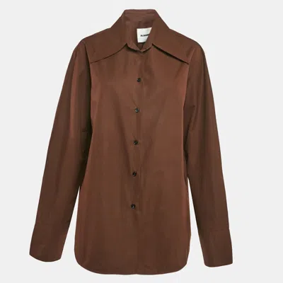 Pre-owned Jil Sander Brown Cotton Oversized Shirt S