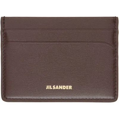 Jil Sander Brown Curve Card Holder