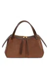 Jil Sander Rectangular Suede Shoulder Bag Double Handles Trim In Brown