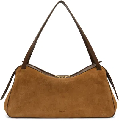 Jil Sander Dune Medium Soft Suede Leather In Brown
