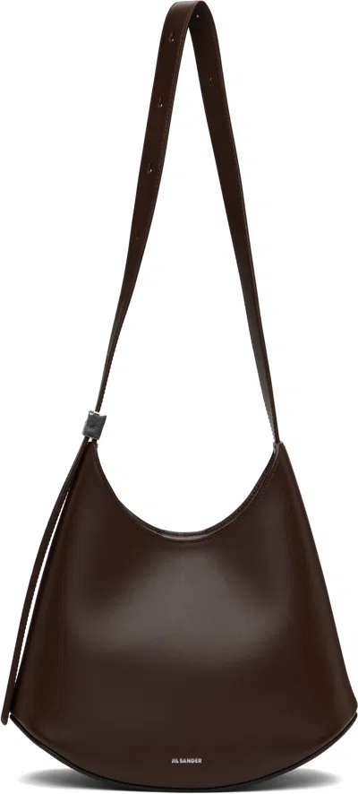 Jil Sander Brown Eldorado Small Bag In 209 Mahogany
