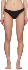 Jil Sander Brown Embroidered Logo Bikini Bottom In 204 Earth